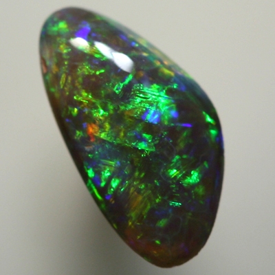 SOLID BLACK OPAL Sparkling bright greens and orange in a 3D pattern